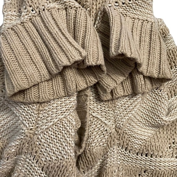 Aerie Open Front Waterfall Beige Light Brown Drop Shoulder Oversized Cardigan M - Picture 14 of 16